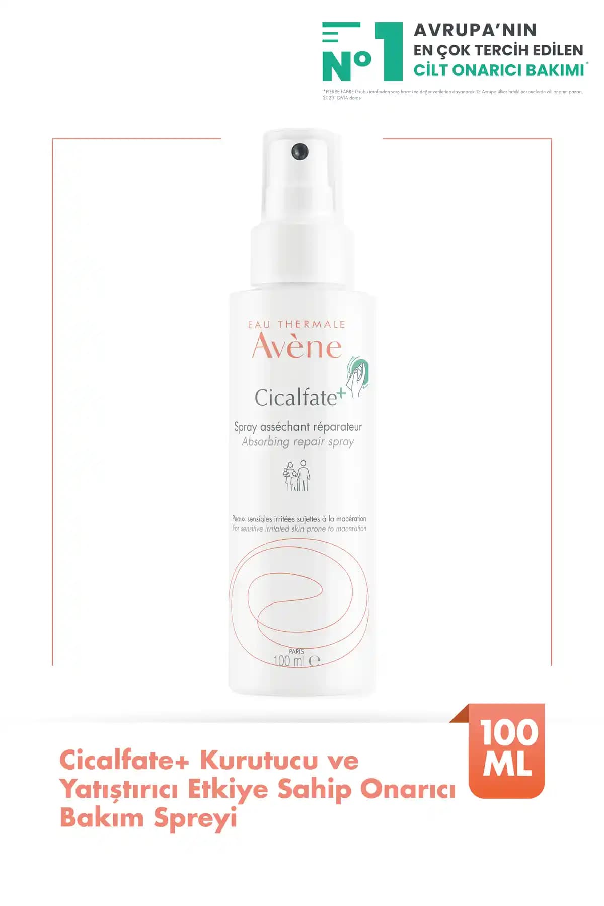 Avene Cicalfate+ Hassas Ciltler İçin Onarıcı ve Yatıştırıcı Bakım Spreyi 100 ml