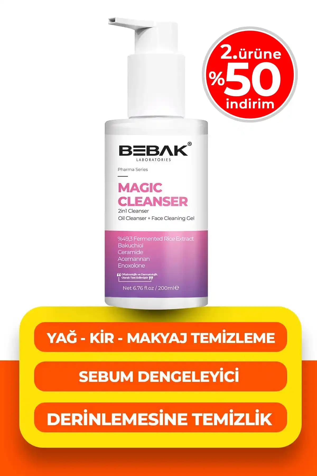 Bebak İki Aşamalı Cilt ve Makyaj Temizleyici Jel Hassas Ciltler İçin Doğa Dostu Çözüm