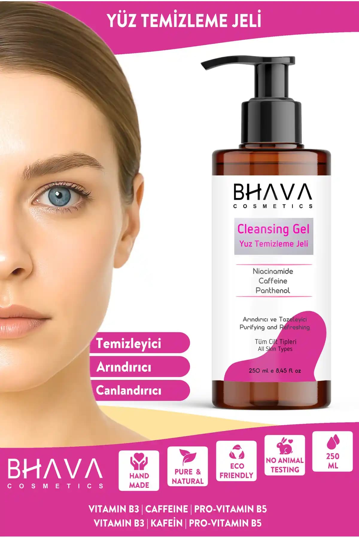 Bhava Cosmetics Yüz Temizleme Jeli: Doğal ve Etkili Cilt Temizliği Çözümü