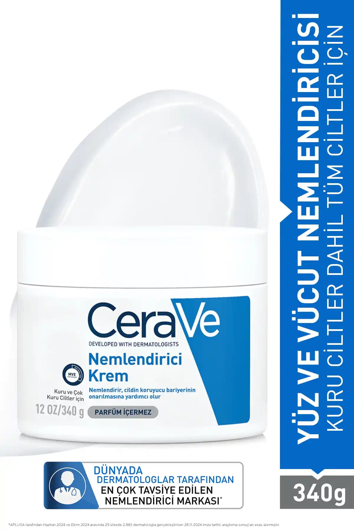 CeraVe Kuru Ciltler İçin Seramid ve Hyalüronik Asit İçeren Nemlendirici Yüz ve Vücut Kremi İncelemesi