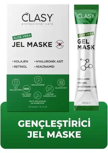 Clasy Care Aloe Vera Jel Yüz Maskesi Doğal ve Etkili Cilt Bakım Ürünü 75-90 Karakter