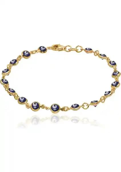 Coşar Silver Lacivert Nazar Boncuklu Altın Kaplama Sıralı Bileklik Özellikleri ve Kullanım Alanları