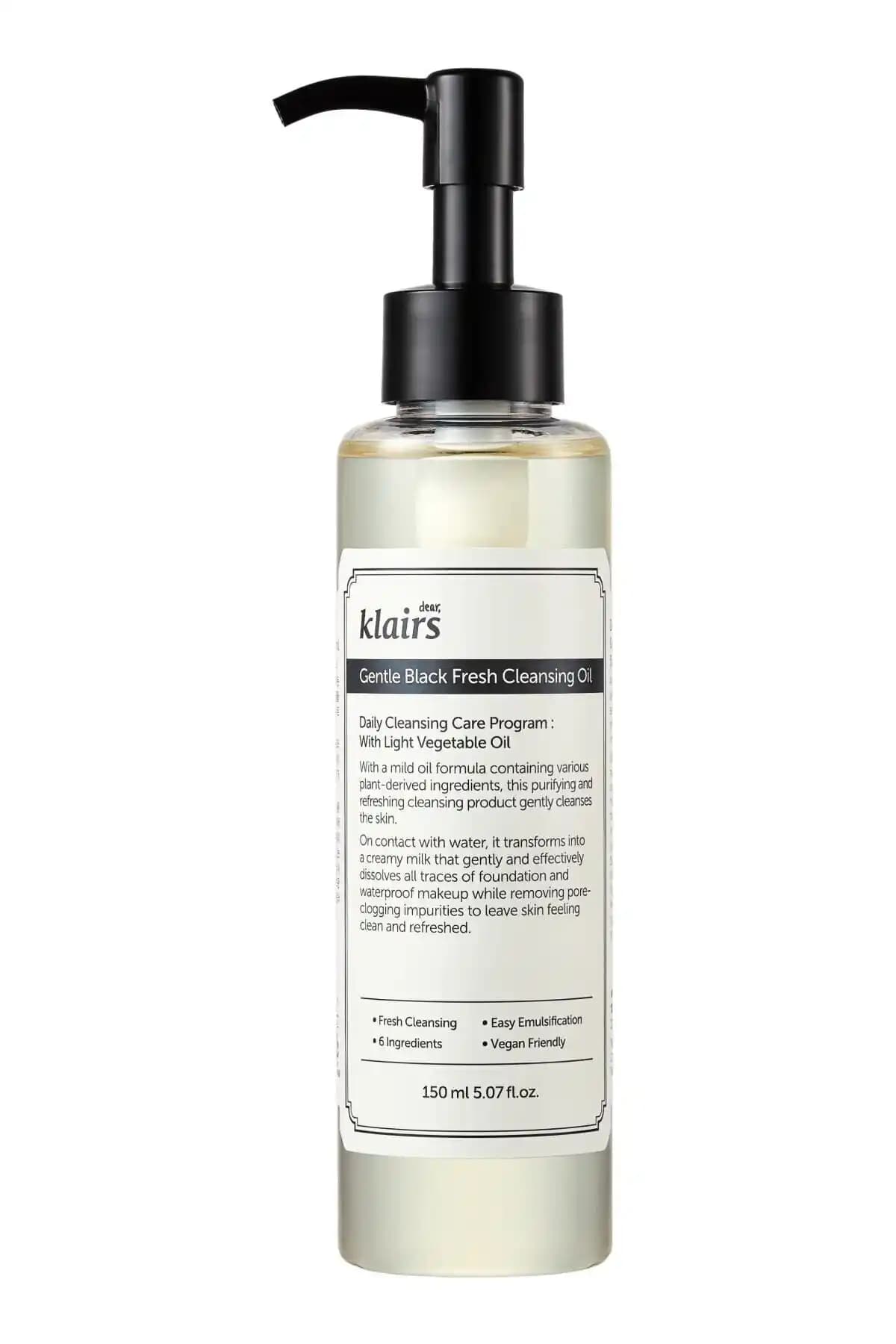 Dear Klairs Gentle Black Fresh Cleansing Oil ile Hassas ve Yağlı Ciltler İçin Etkili Temizlik Çözümü