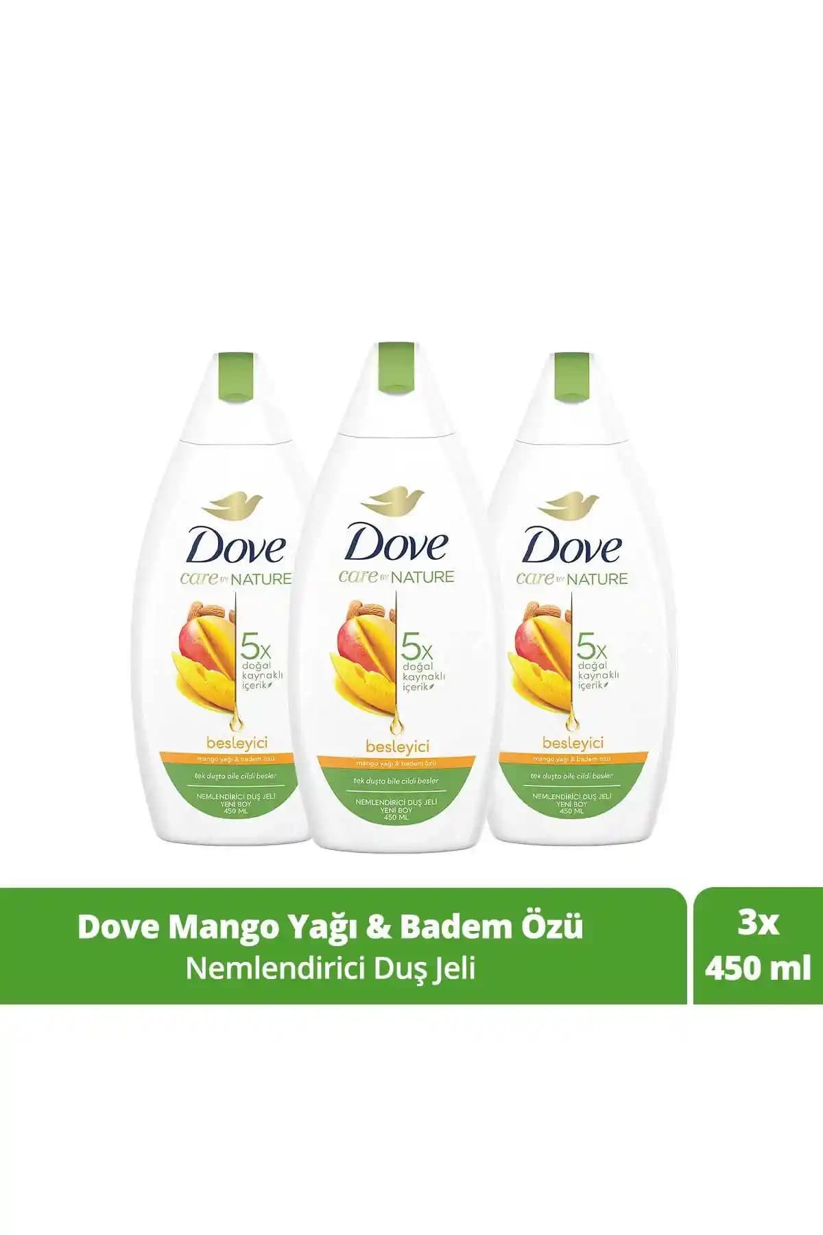 Dove Care By Nature Nemlendirici Duş Jeli Mango Yağı ve Badem Özleri ile Doğal Temizlik