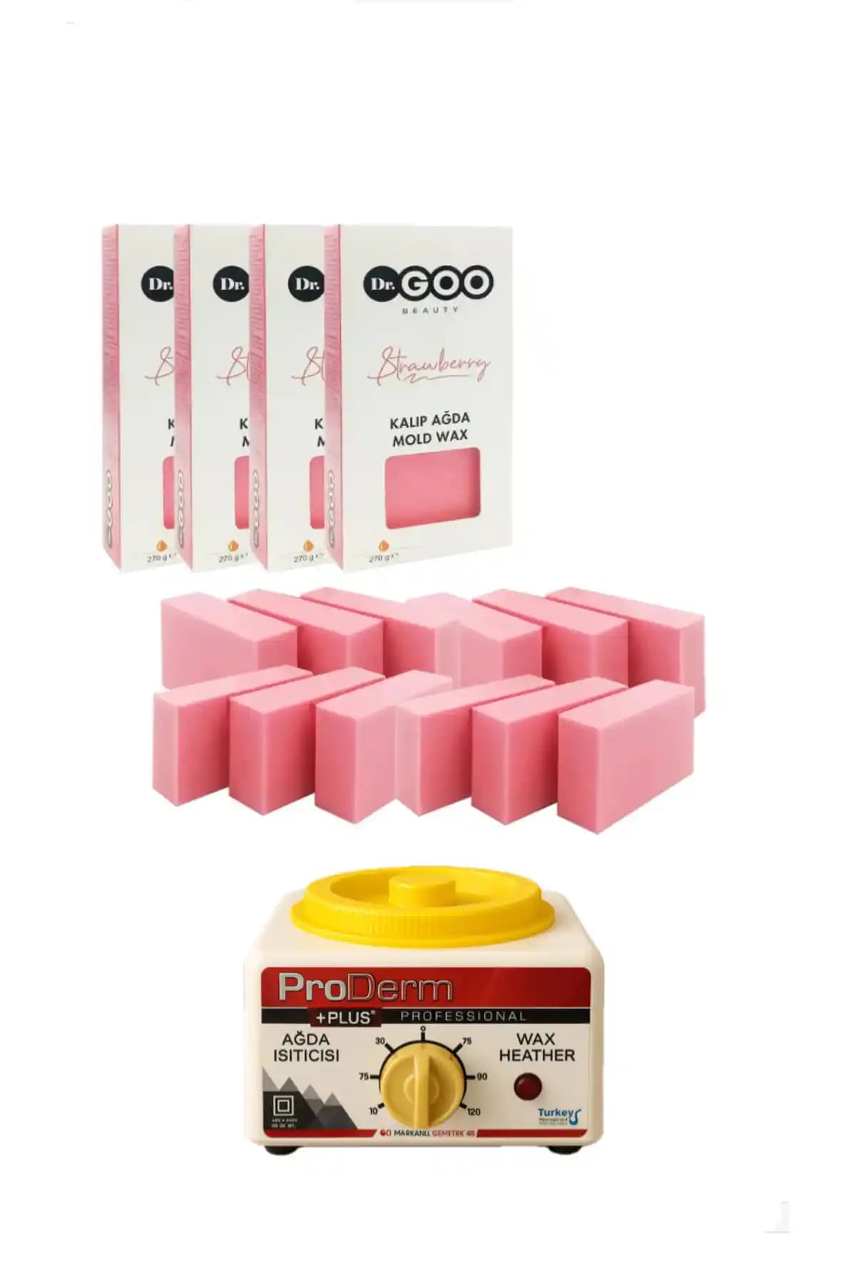 Dr. Goo Beauty 4'lü Kalıp Ağda ve Ağda Isıtıcı Kazan: Doğal İçeriklerle Hassas Ciltler İçin Uygun