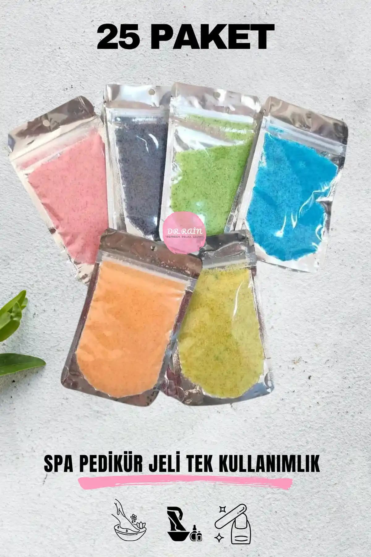 DR.RAİN Spa Pedikür Jeli Tek Kullanımlık Paketler ile Profesyonel Ayak Bakımı