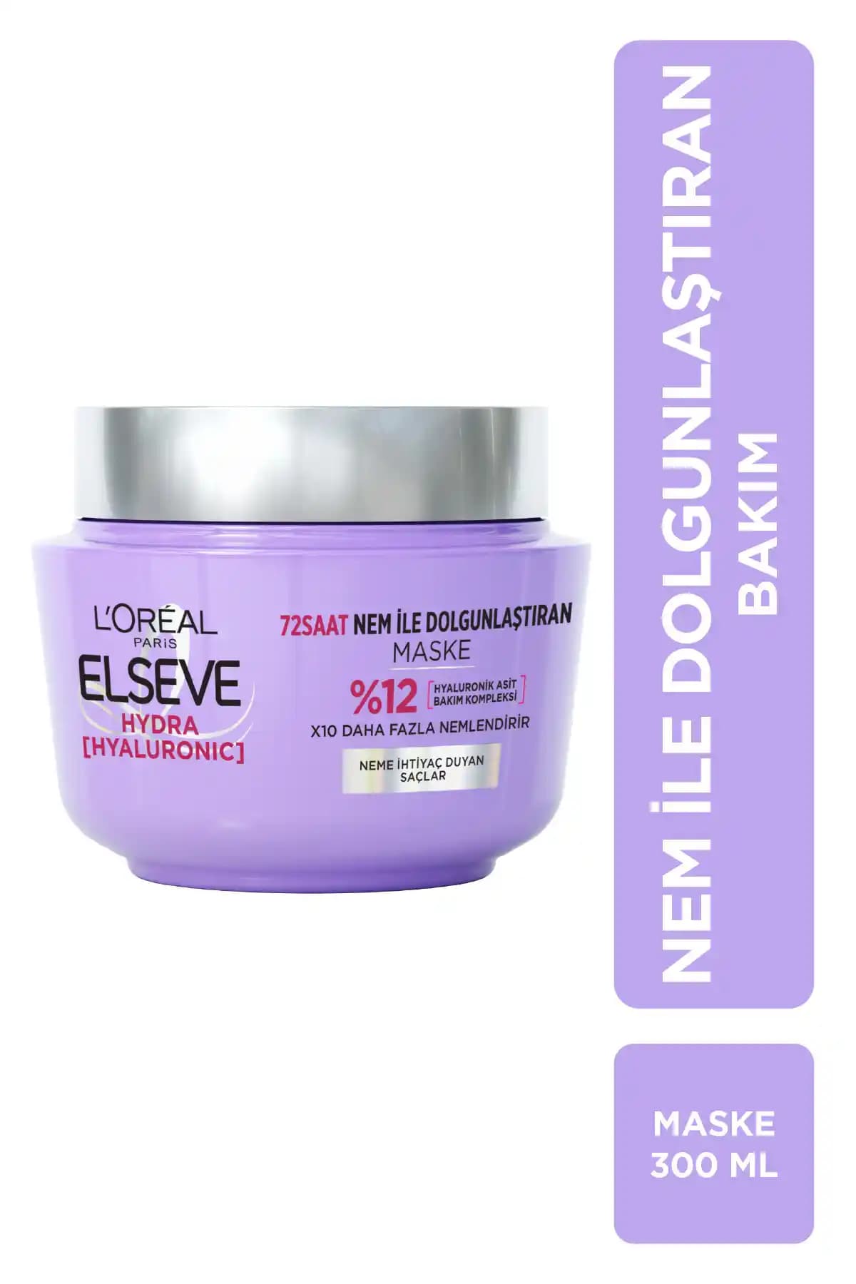 Elseve Hydra Hyaluronic 72 Saat Nem ile Dolgunlaştıran Maske Saçlar İçin Yoğun Nem ve Canlandırıcı Etki