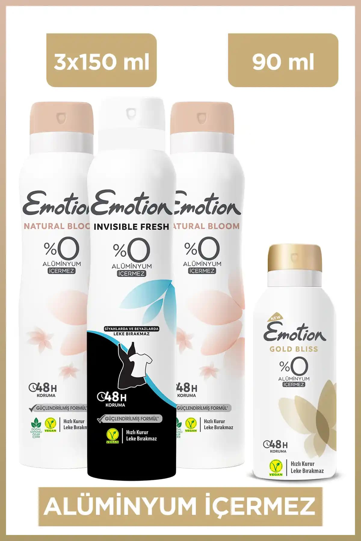 Emotion Kadın Vegan Deodorant Günlük Kullanım İçin Doğa Dostu ve Uzun Süre Taze Kalan Çevre Dostu Deodorant