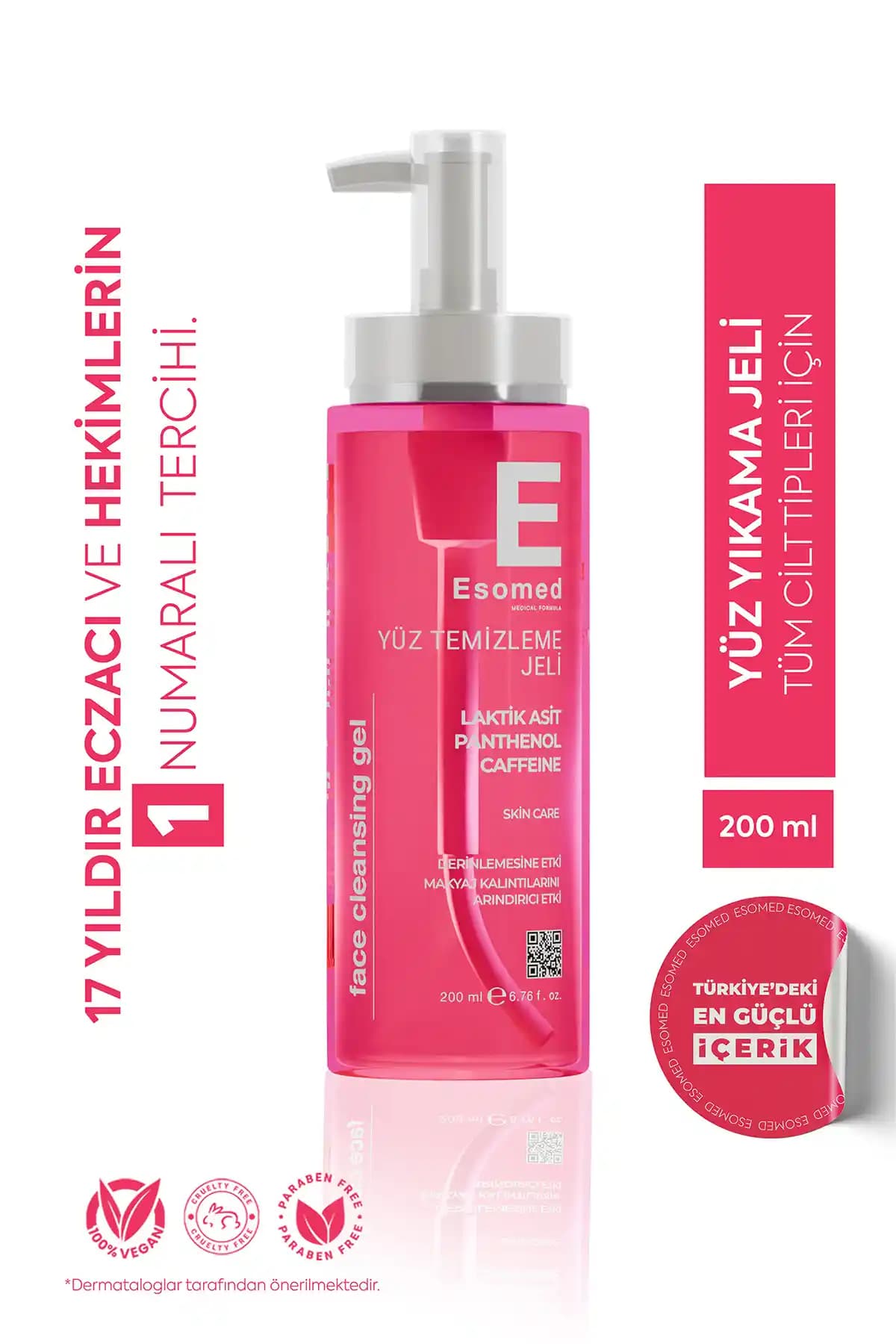 Esomed Yüz Temizleme Jeli Türkiye Menşei, Hassas ve Kuru Ciltler İçin Derinlemesine Temizlik ve Sıkılaştırıcı Çözüm