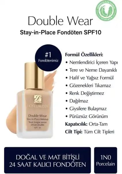 Estee Lauder Double Wear Fondöten Karşılaştırması: 1N0 Porcelain ve 1N2 Ecru