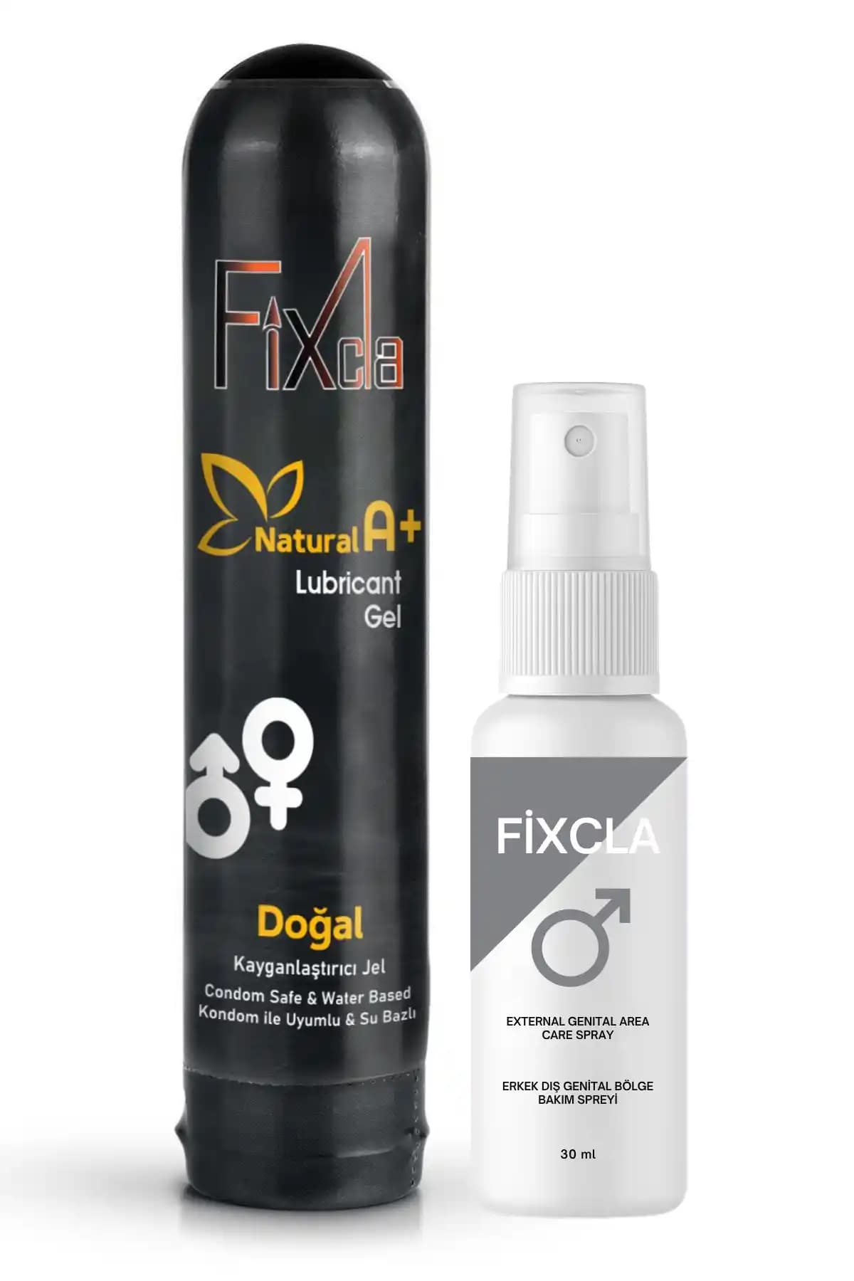 FixCla 125 ml Doğal Jel ve Erkek Genital Bölge Bakım Spreyi Seti Güvenli ve Hassas Ciltler İçin Uygun