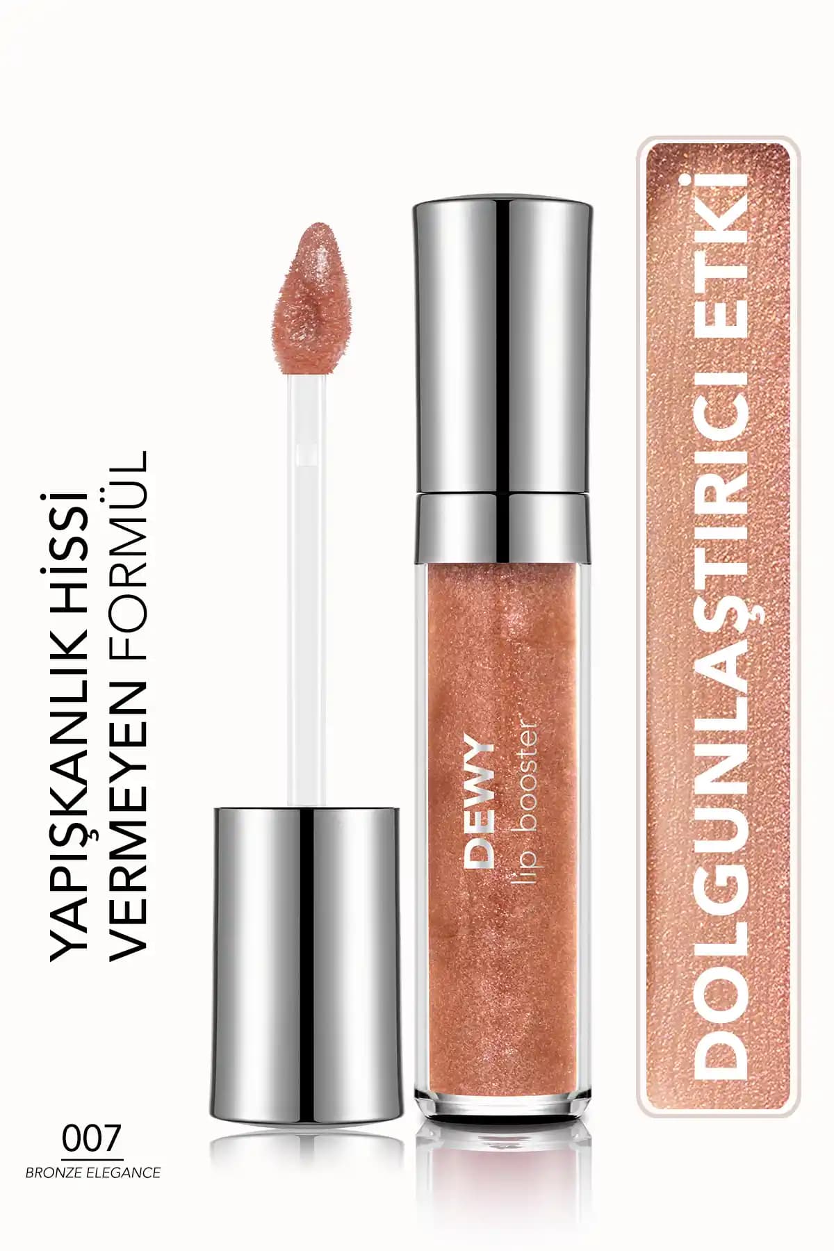 Flormar Dewy Lip Booster 007 Bronze Elegance Dudak Parlatıcısı Güçlü Dolgunluk ve Parlaklık Sağlar