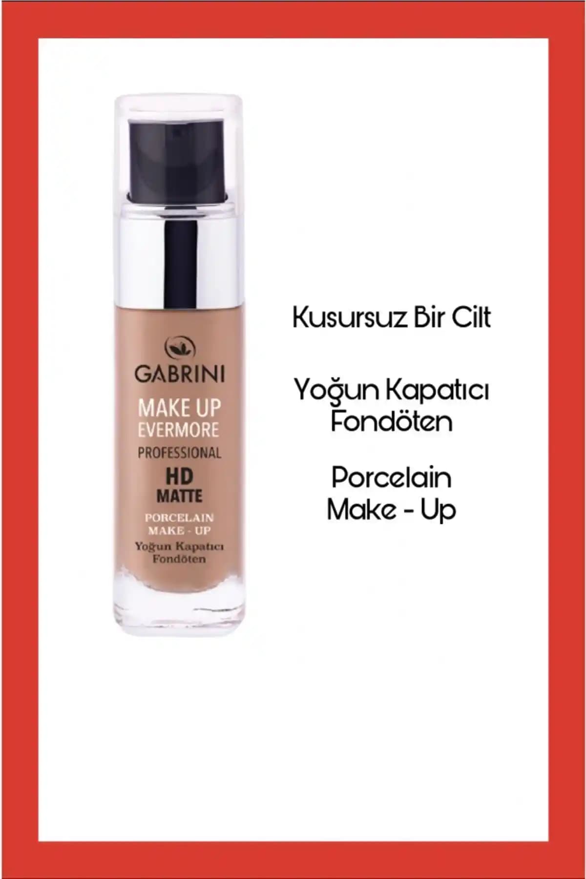 Gabrini HD Matte Profesyonel Fondöten No:4 Yüksek Kapatıcılık ve Uzun Süre Dayanıklılık