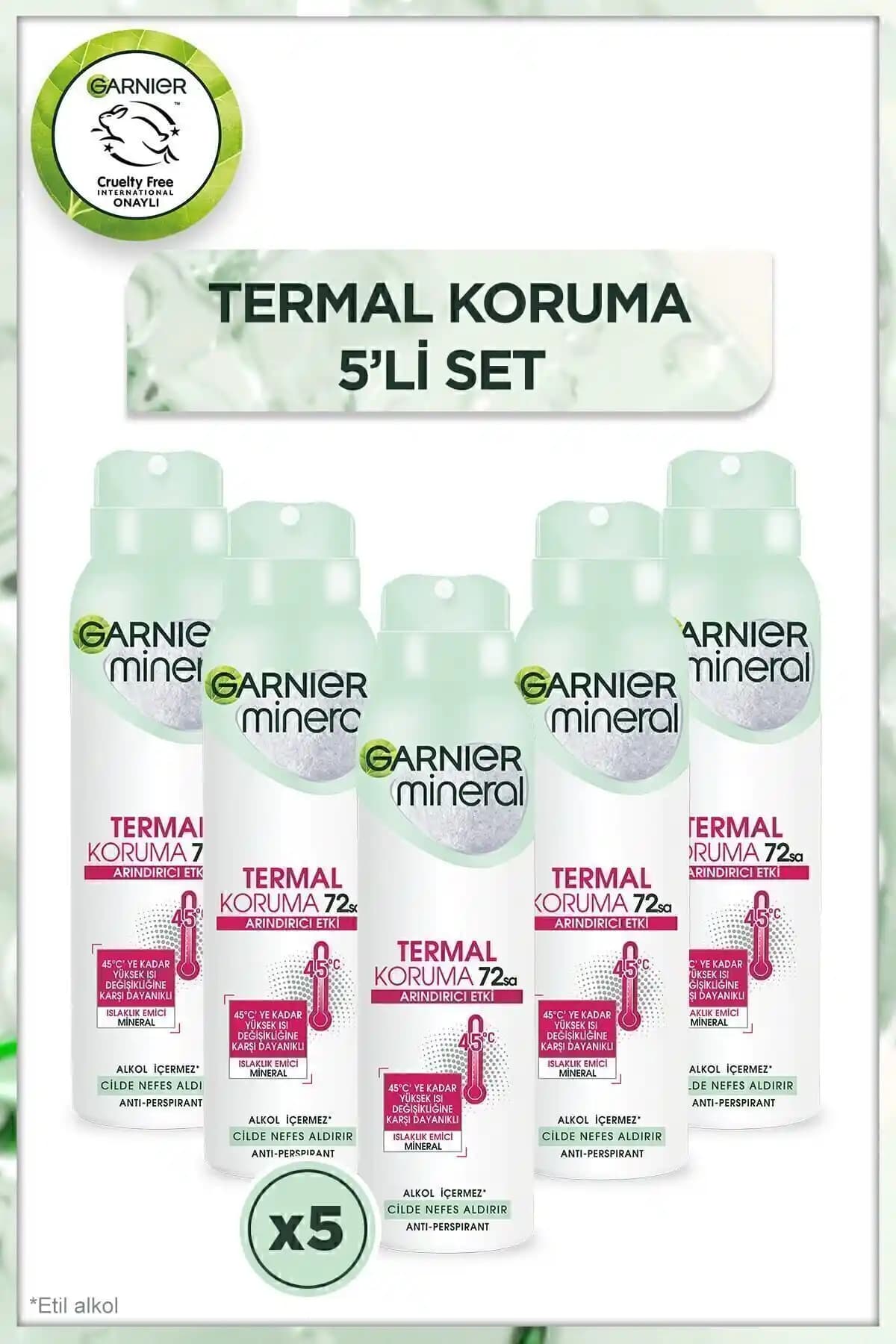 Garnier 5'li Mineral Termal Koruma Sprey Deodorant Seti Yüksek Performanslı ve Ekonomik Çözüm