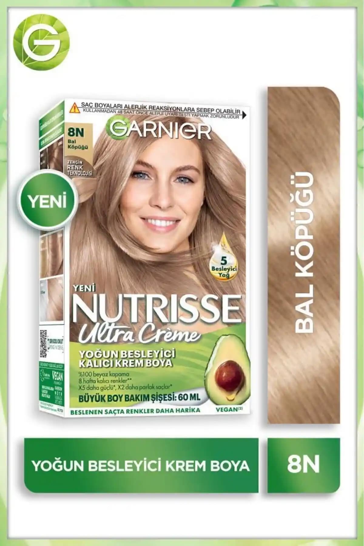 Garnier Nutrisse Yoğun Besleyici Saç Boyası 8N: Kalıcı ve Doğal Renkler İçin Uygun Seçenek