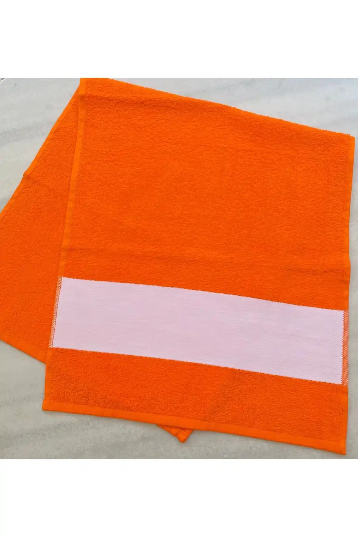 Genel Markalar Canlı Turuncu Pamuklu Havlu Yüksek Emicilik ve Estetik Tasarım