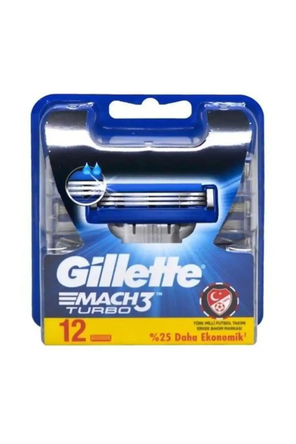 Gillette Mach 3 Turbo 12'li Yedek Tıraş Bıçağı - Etkili ve Pratik Tıraş Deneyimi