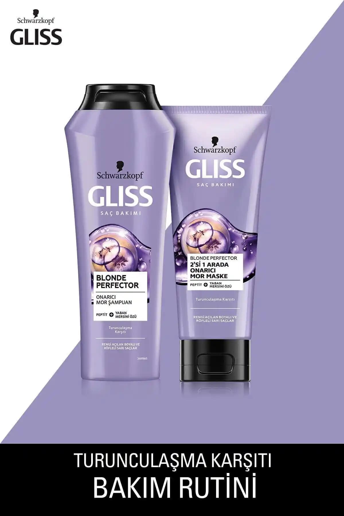 Gliss Blonde Perfector Serisi Sarı ve Röfleli Saçlar İçin Renk Koruma ve Parlaklık Sağlayan Bakım Ürünü
