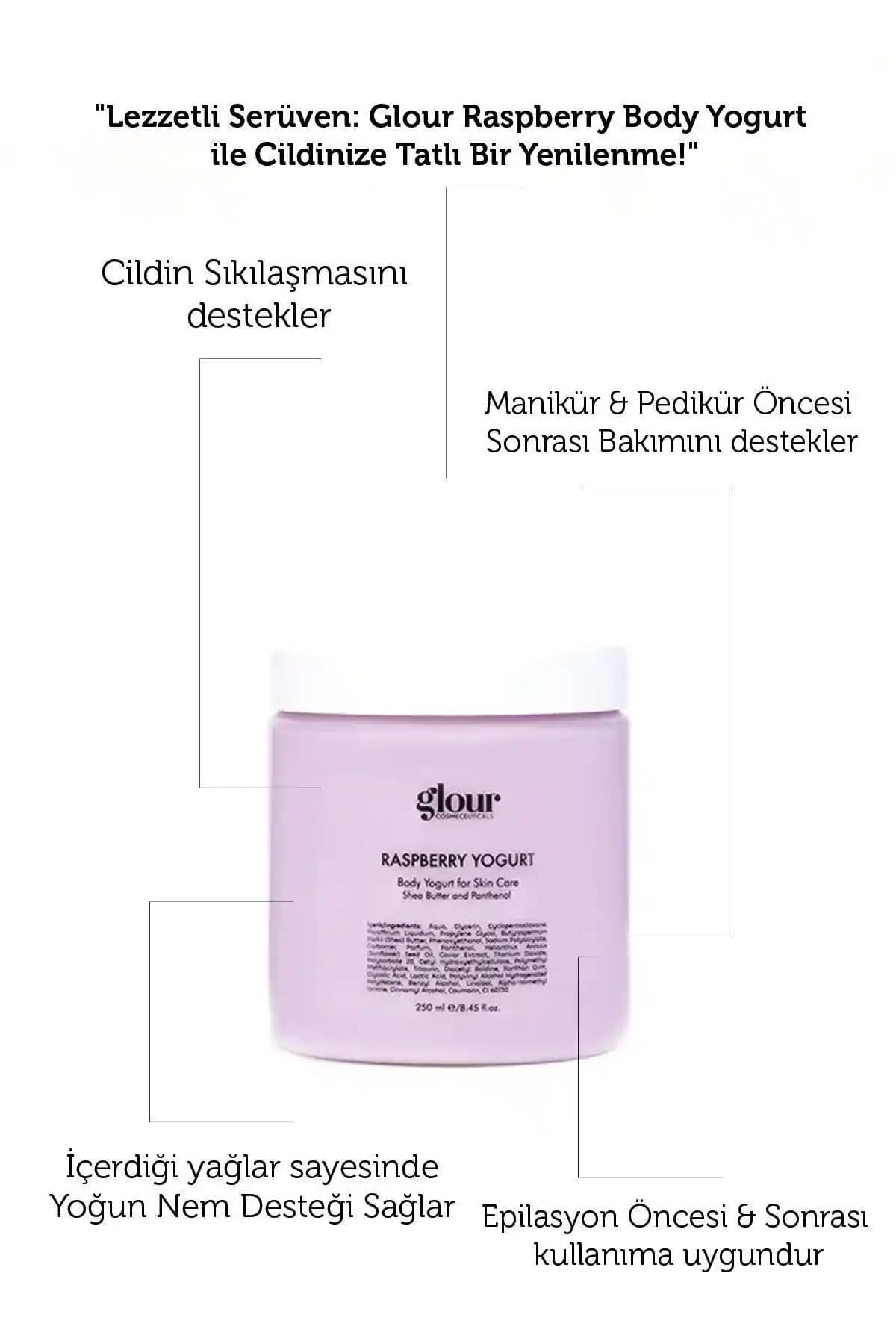 GLOUR Ahududu Özlü Vücut Yoğurdu: Doğal Nemlendirici ve Onarıcı Bakım Ürünü