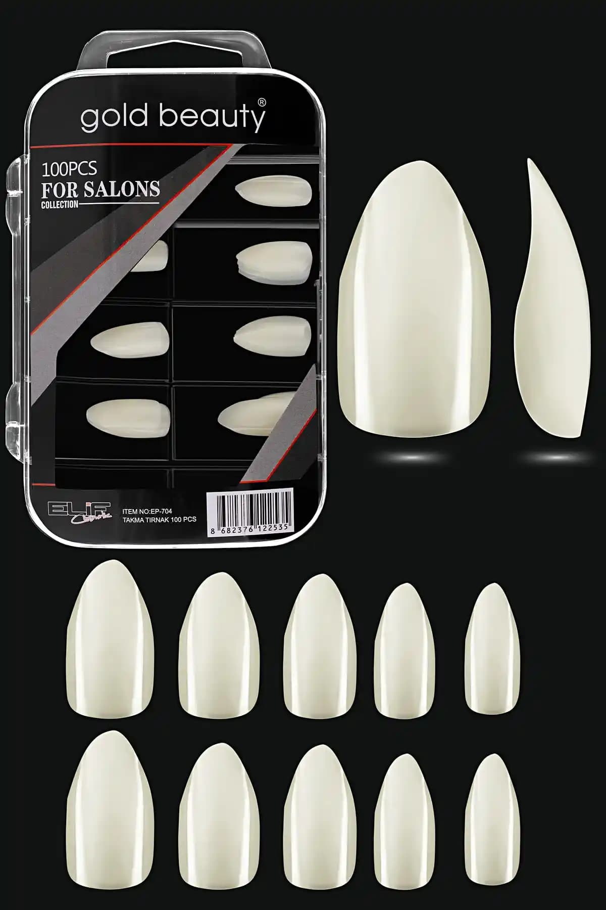 Gold Beauty Takma Tırnak Seti Beyaz 100'lü Estetik ve Dayanıklı Kullanım Kolaylığı