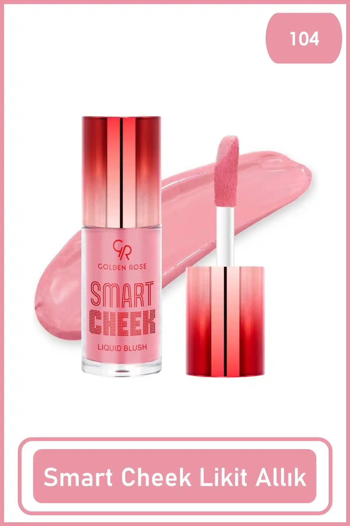 Golden Rose Smart Cheek Liquid Blusher 104 Şeftali Pembe doğal ve parlak makyaj için ideal tercih