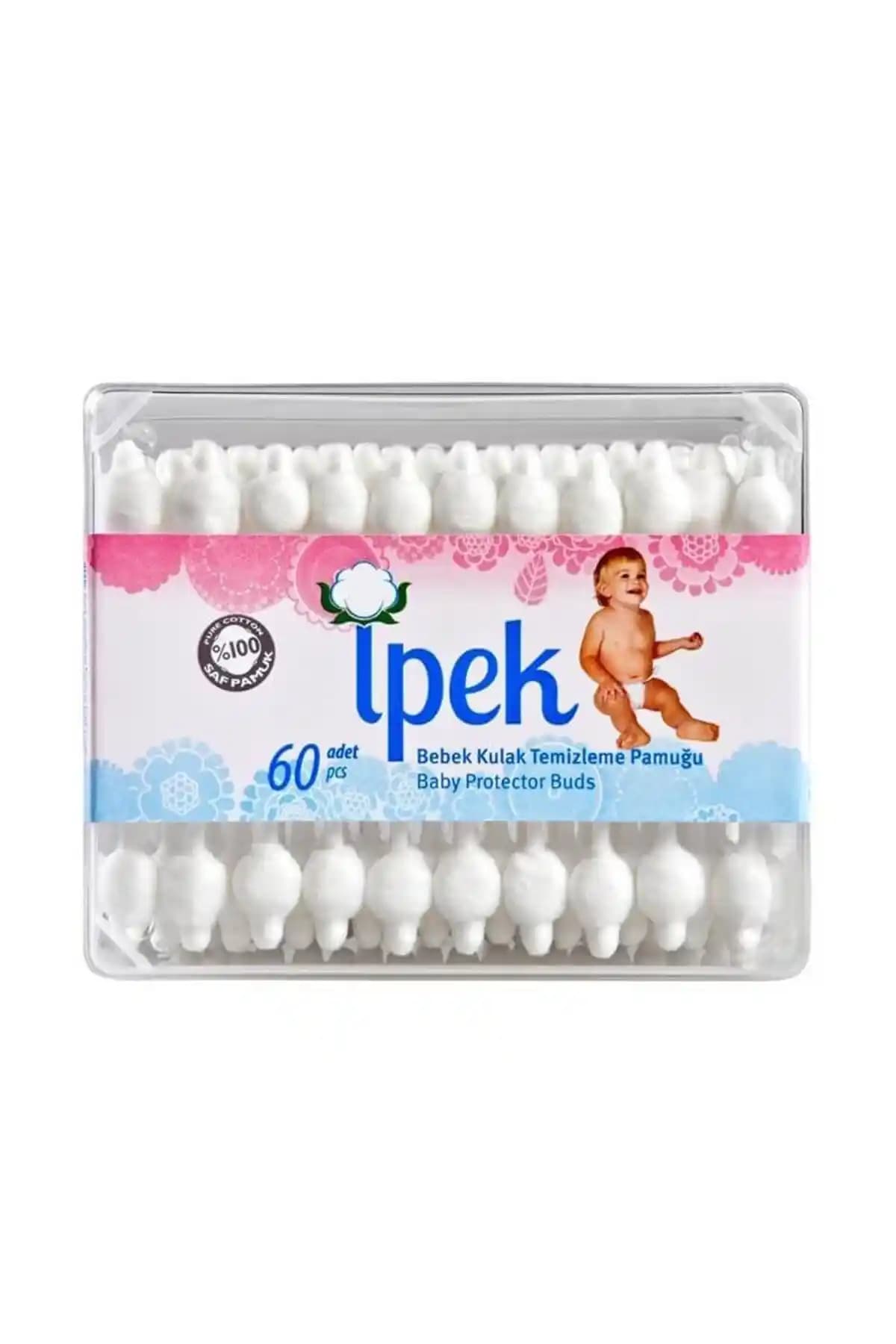 Güvenli ve Hijyenik Bebek Kulak Çubuğu 60'lı Paket, Hassas Ciltler İçin Uygun