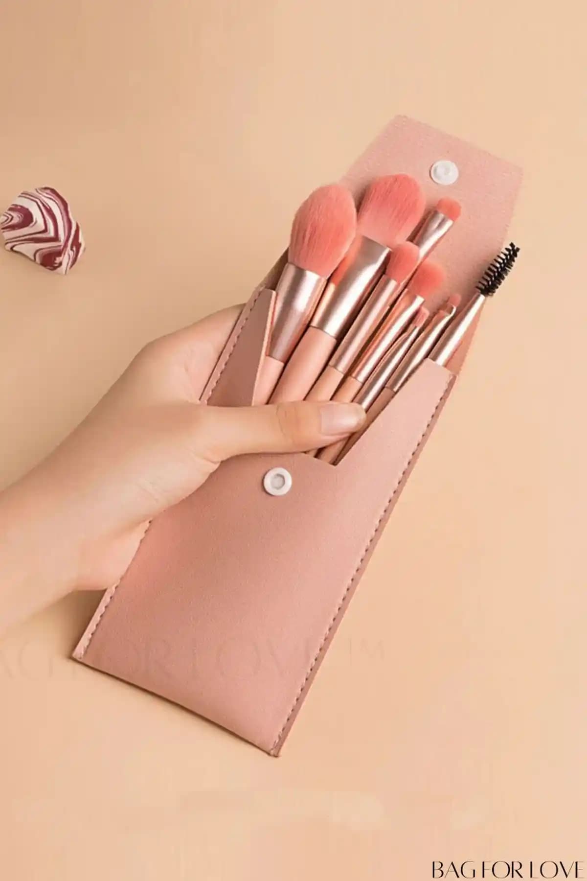 H&E LUXURY DESIGN 8'li Deri Çantalı Taşınabilir Makyaj Fırça Seti İnceleme ve Özellikleri