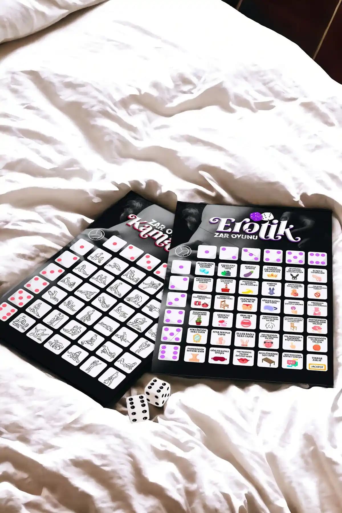 Hediyemen Erotik ve Romantizmi Bir Arada Sunan Kamasutra Pozisyonlu Yatak Zar Oyunu