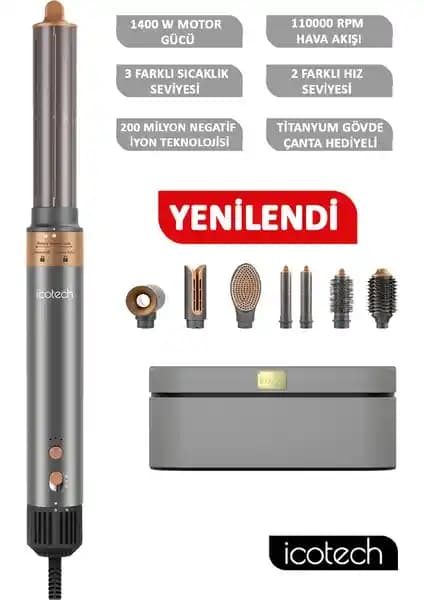 Icotech HS60 Çok Fonksiyonlu Saç Şekillendirici: Profesyonel ve Ev Kullanımı İçin Gelişmiş Saç Aleti