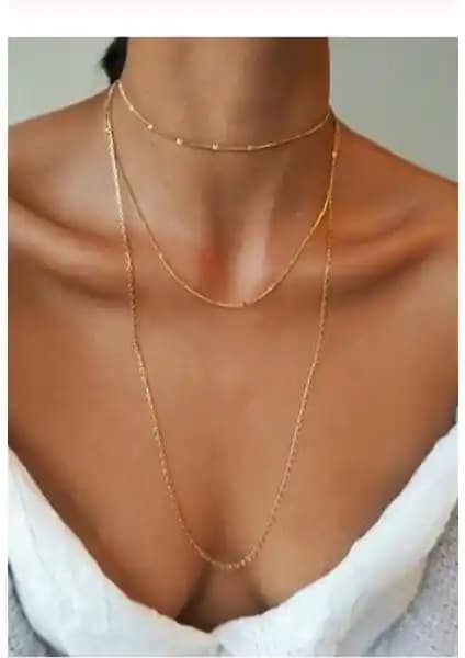 Kadın Şeri Kolye Gold: Zarif ve Kaliteli Antialerjik Altın Renkli Takı