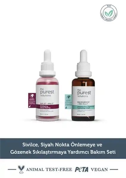 Karma ve Yağlı Ciltler İçin AHA Peeling ve Niacinamide Serumu ile Etkili Cilt Bakım Seti
