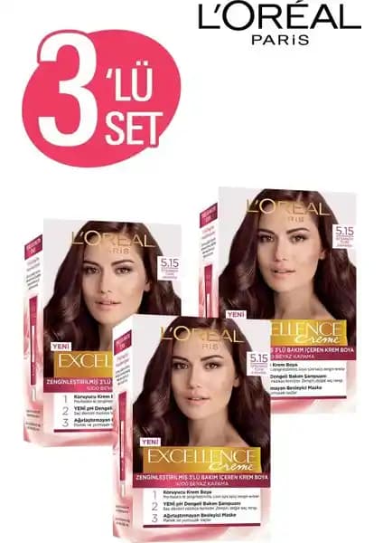 L'Oréal Paris Excellence Creme 5.15 Türk Kahvesi Saç Boyası: Kalıcı ve Doğal Renk İçin Güvenilir Tercih