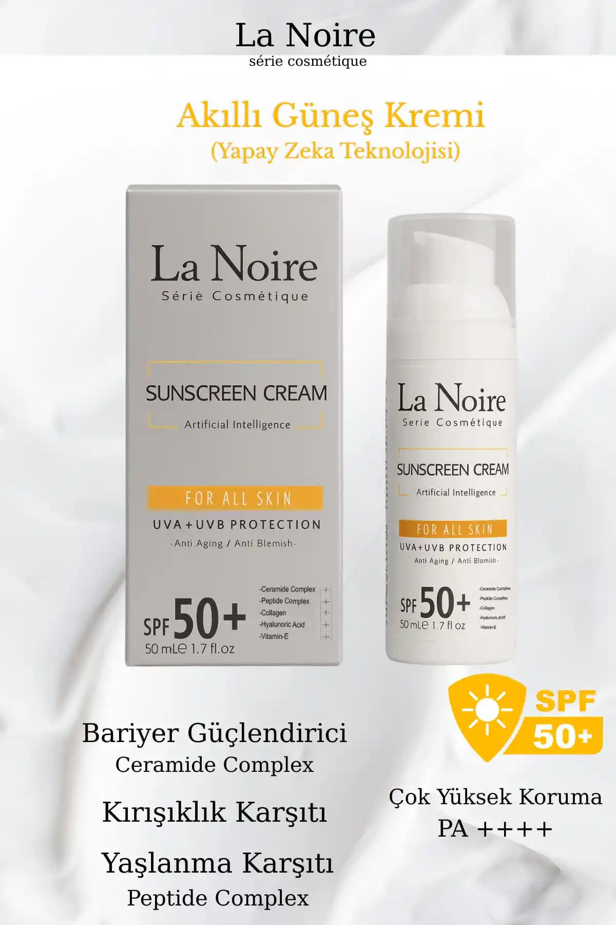 La Noire Akıllı Güneş Kremi SPF50: Yüksek Koruma ve Yaşlanma Karşıtı Özellikler