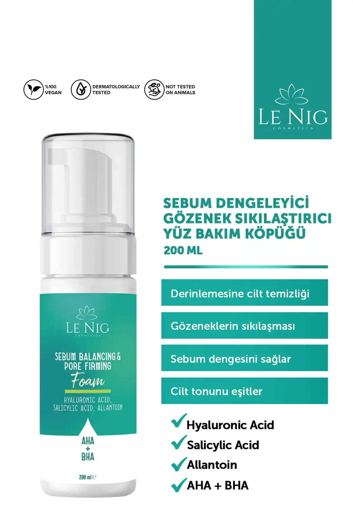 LE NIG Sebum Dengeleyici ve Gözenek Sıkılaştırıcı Yüz Temizleme Köpüğü Ürün Tanıtımı ve Faydaları