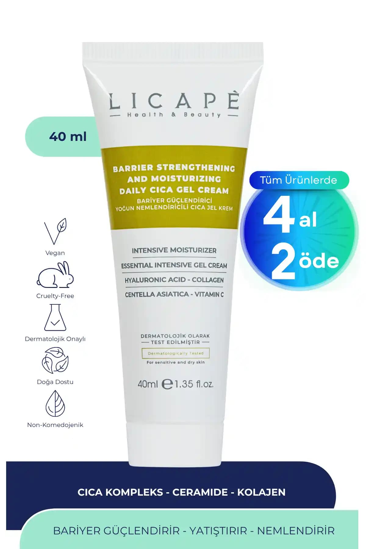 Licape Cica Jel Krem: Yoğun Nemlendirme ve Cilt Bariyeri Güçlendirme Özellikleri