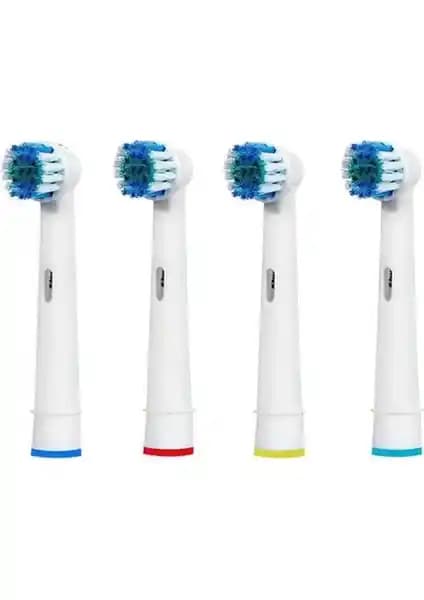 Lovyco 3D White 4’lü Oral-B Uyumlu Diş Fırça Başlığı Yumuşak Kıl ve Beyazlatma Özelliği