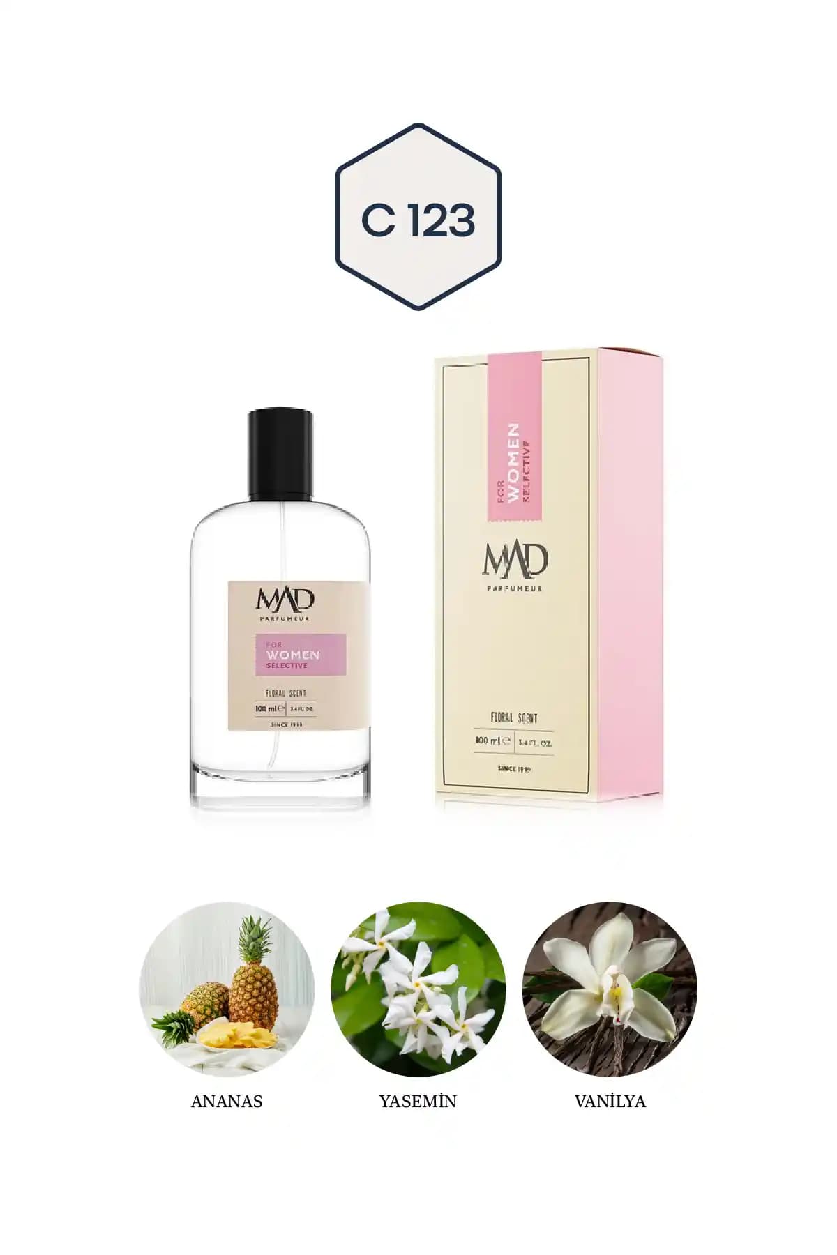 Mad Parfüm Mad C123 Selective Kadın Parfümü Zarafet ve Kalıcılığı Bir Arada Sunar