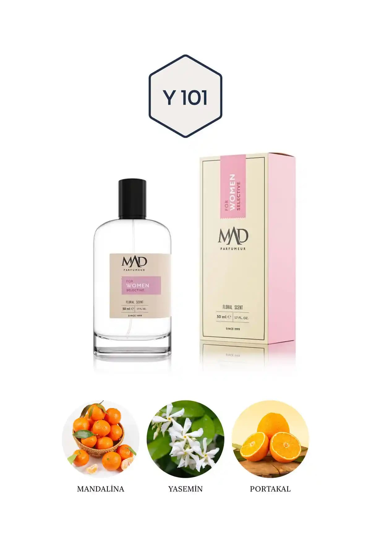 Mad Parfüm Y101 Selective Kadınlar İçin Kalıcı ve Zarif Aromatik Parfüm 50 ml
