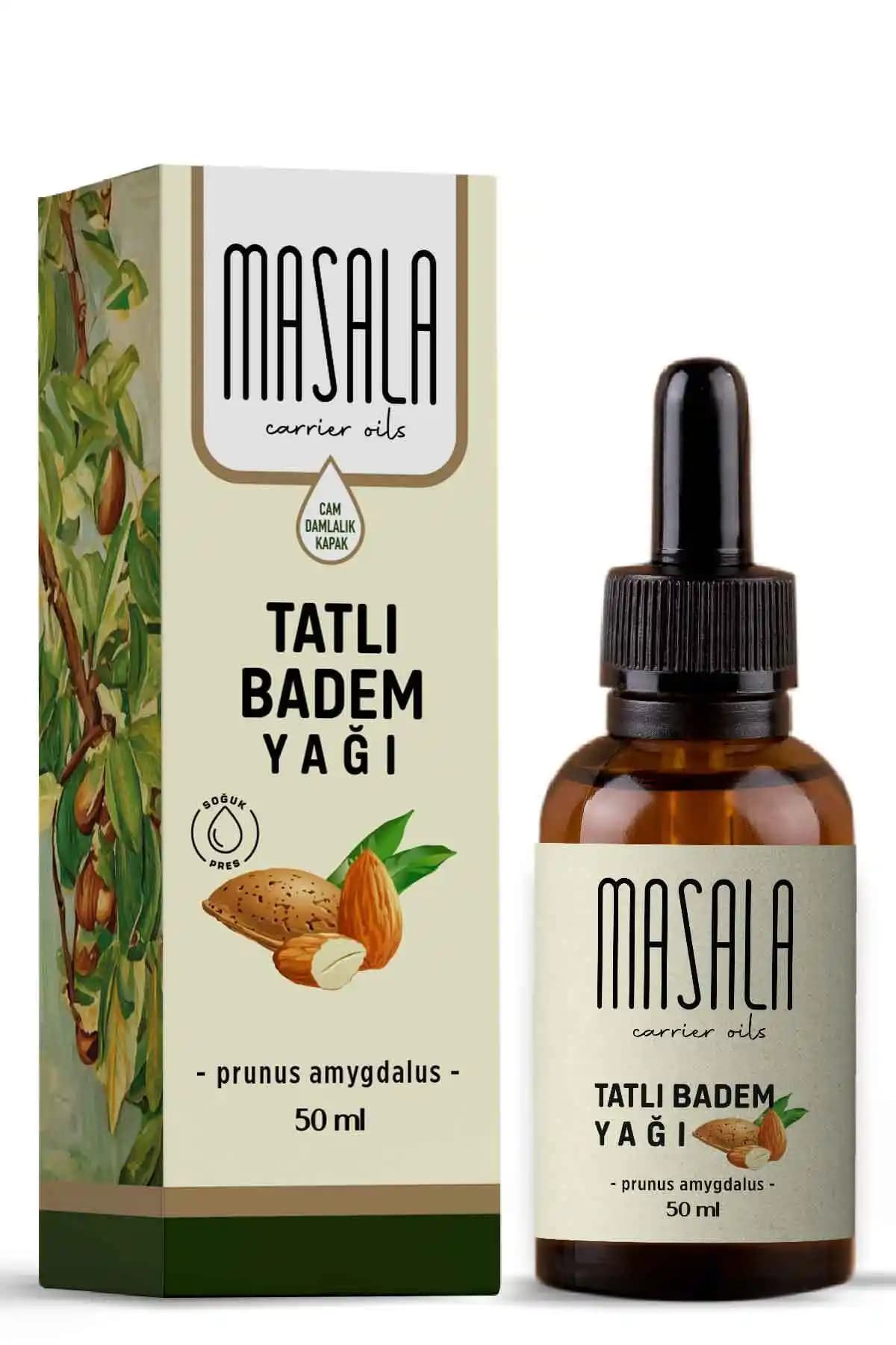 Masala Tatlı Badem Yağı 50 Ml Doğal ve Çok Yönlü Cilt ve Saç Bakım Ürünü