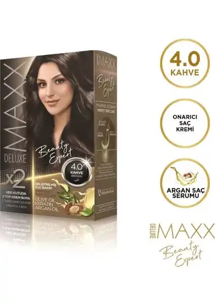 Maxx Deluxe 4.0 Kahve Set Boya ile Doğal ve Parlak Saç Renkleri Elde Edin