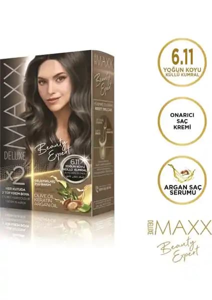 Maxx Deluxe BEAUTY EXPERT 6.11 Yoğun Koyu Küllü Kumral Set Boya ile Sağlıklı ve Derin Renkli Saçlar