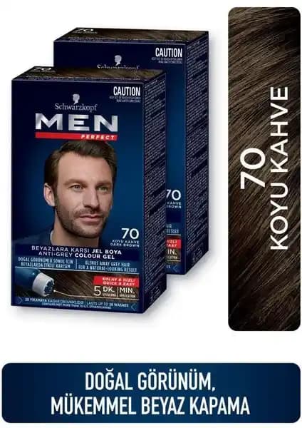 Men Perfect Saç Boyası 70 Koyu Kahve: Hızlı ve Doğal Renk Sağlayan Erkek Saç Boyası