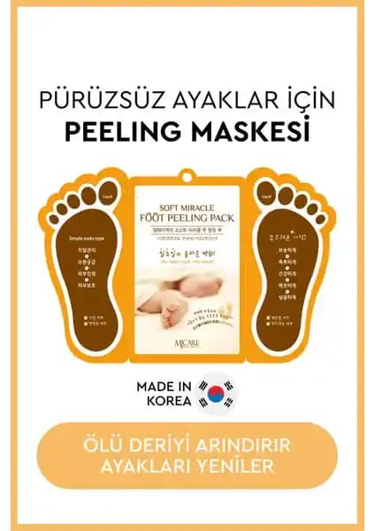 MjCare Miracle Ayak Peeling Maskesi ile Yumuşak ve Yenilenmiş Ayaklar Sağlayın