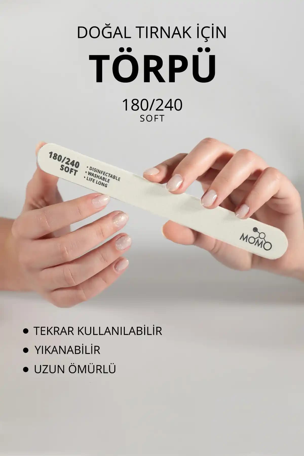 MOMO Profesyonel Protez Tırnak Kağıt Törpü: Dayanıklı ve Hijyenik Tırnak Bakım Aracı
