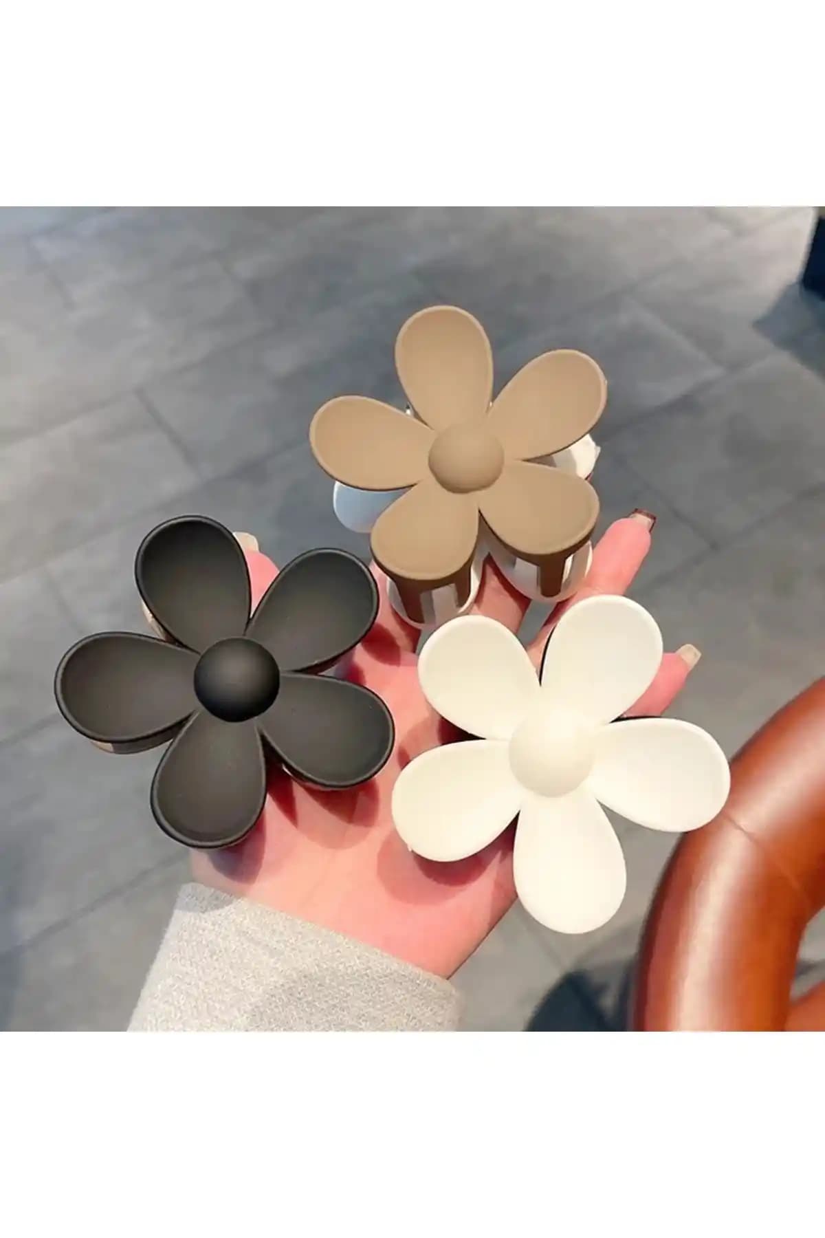 Monalisa Kadın Papatya Kahverengi Mandal Toka Seti Şık ve Dayanıklı Saç Aksesuarları