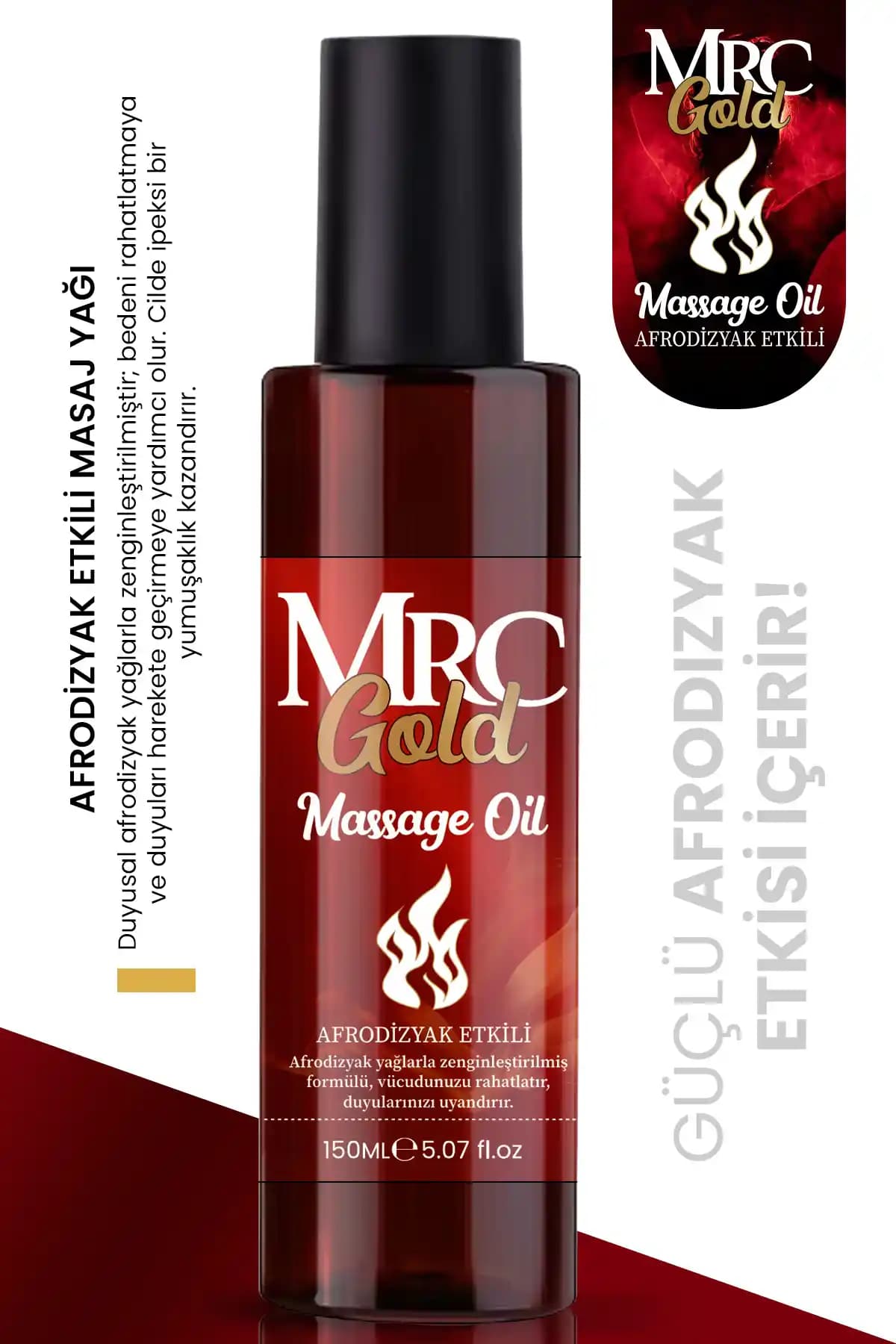 MRC GOLD Etkili Erotik Masaj Yağı Ginseng Aromasıyla Rahatlatıcı ve Uyarıcı Özellikler