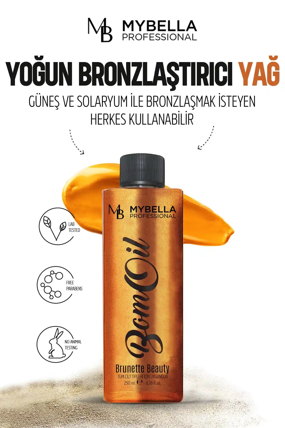 My Bella Vegan Bronzlaştırıcı Yağı 250 ml Güneş ve Solaryum Destekli Cilt Bakımı
