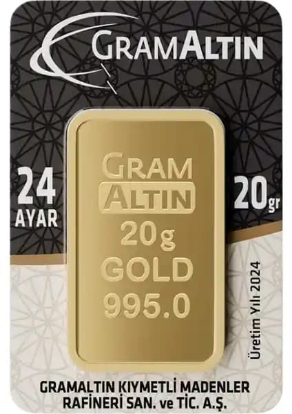 Nadir Gold 20 Gram 24 Ayar 995 Milyem Saf Altın Yatırım ve Hediye Seçeneği