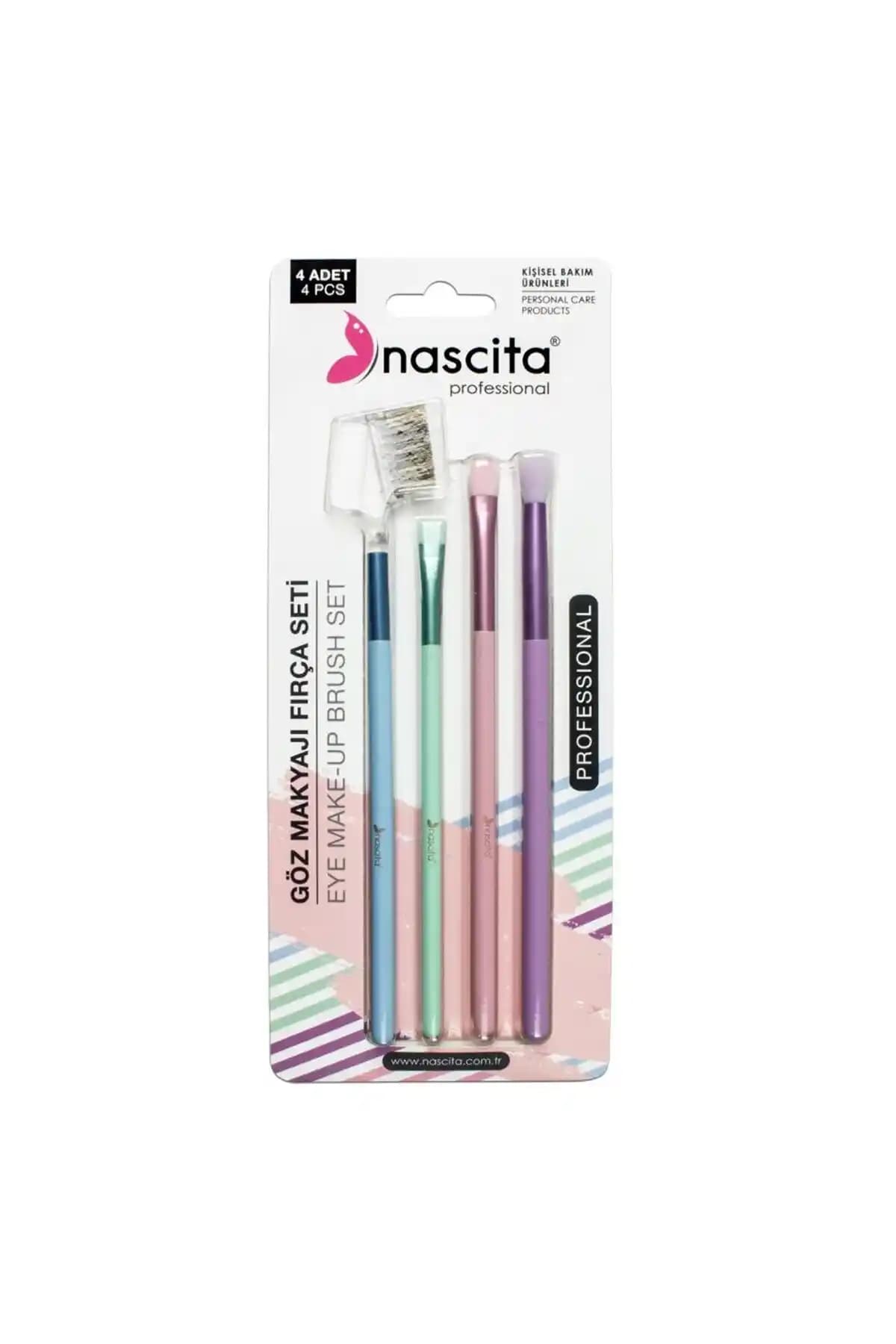 Nascita Pratik 4'lü Göz Makyajı Fırça Seti Türkiye Menşeli Yüksek Kalite Makyaj Araçları