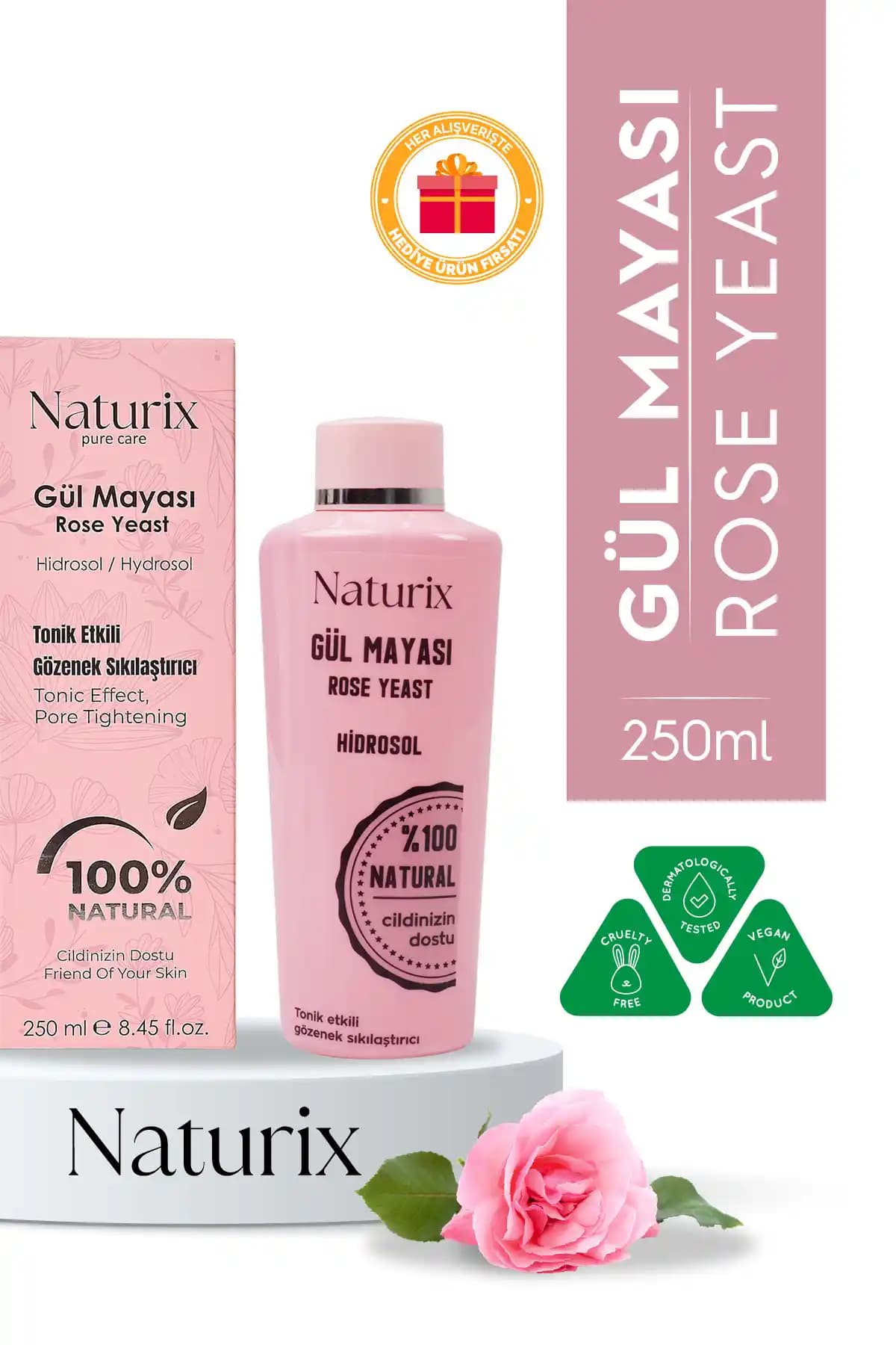 Naturix Akne Önleyici Gül Mayası: Doğal İçeriğiyle Cilt Sağlığını Destekleyen Ürün